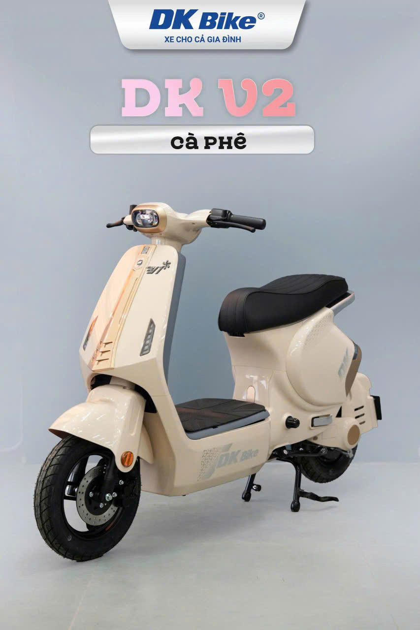 Xe máy điện DK V2 màu cà phê