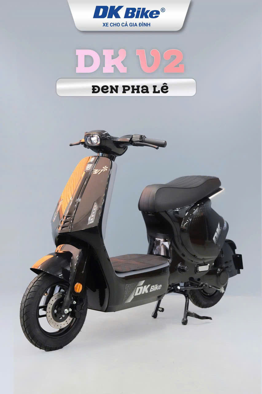 Xe máy điện DK V2 màu đen pha lê